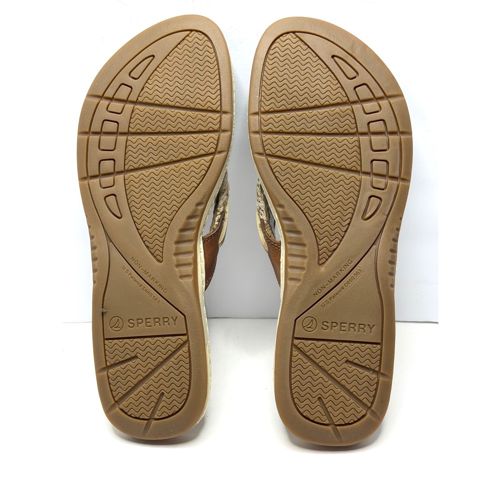 Sperry Women's Parrotfish Flip Flop Sandals Brown multi Sahara Size 6.5M NWT/BOX - Picture 7 of 10